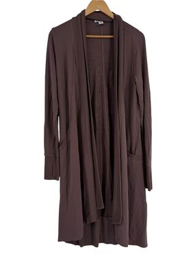 Athleta Cardigan Women Size Small Mauve Canopy Wrap Gym Layering Longline